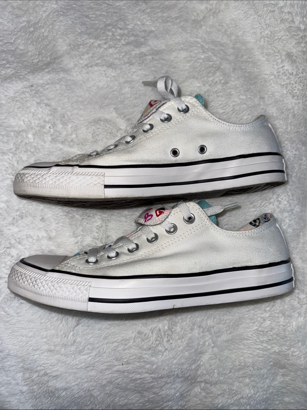 Converse Women's Chuck Taylor All Star Double Tongue White Canvas Sneakers - Picture 2 of 10